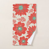 Flore rouge Vintage rétros (Serviette à main)