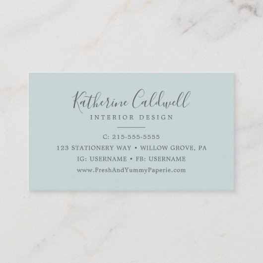 Flore rustique | CARTE DE VISITE (Dos)