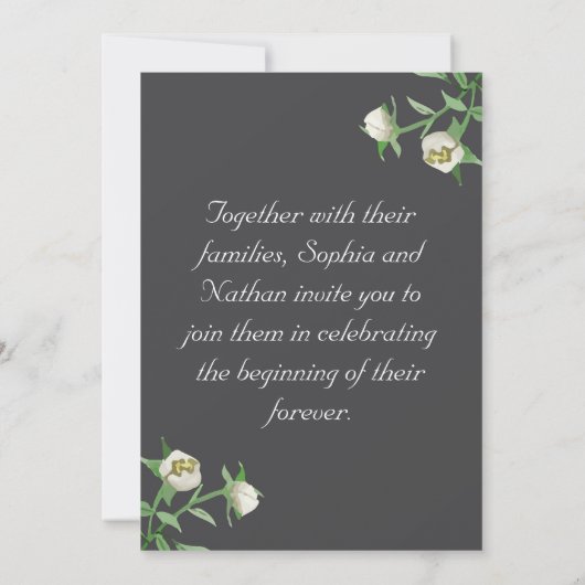 Flore Rustique Pêche Faire-part de mariage Verdure (Dos)