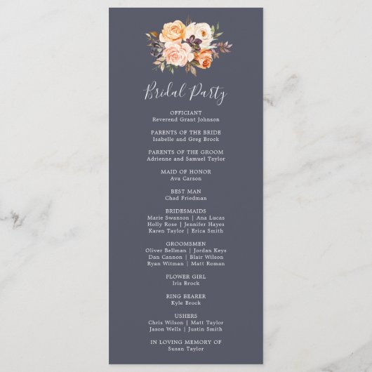 Flore rustique | Programme de mariage violet (Dos)