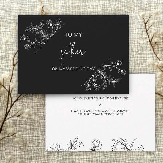 Flore simple à mon père sur ma carte de jour de ma