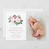 Flore simple | Faire-part de naissance (Devant / Derrière)