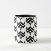 Flore stylisée Ikat - Mug noir et blanc (Centre)