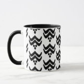 Flore stylisée Ikat - Mug noir et blanc (Gauche)