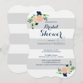 Flore sur bande grise - Invitation à la douche nup (Devant / Derrière)
