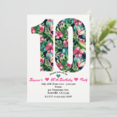Flore tropicale 10 10e anniversaire Invitations (Debout devant)