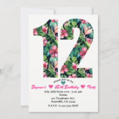 Flore tropicale 12 12e anniversaire Invitation de  (Devant)