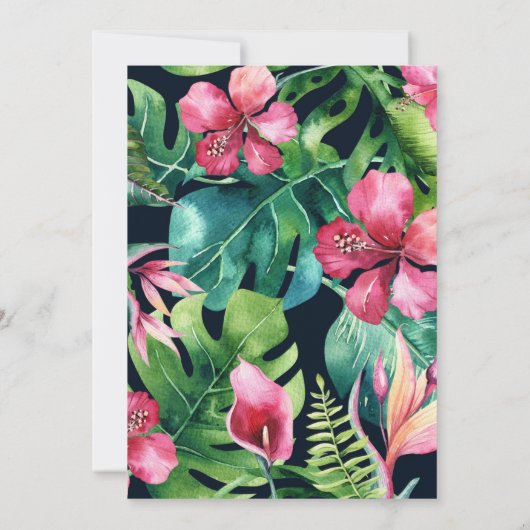 Flore tropicale 14 14e anniversaire Invitation de  (Dos)