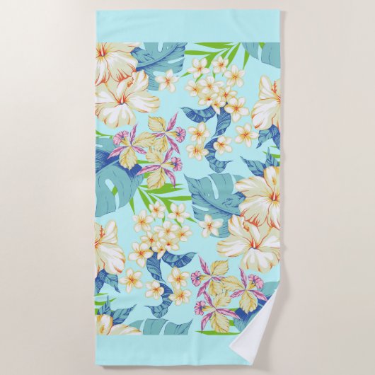 Flore tropicale avec une serviette de plage à la f (Devant)