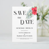 Flore tropicale Enregistrer la date Invitation (Debout devant)