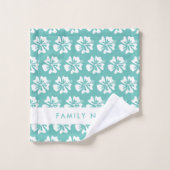 Flore tropicale Hibiscus Hawaii imprimé floral tur (Gant de toilette)