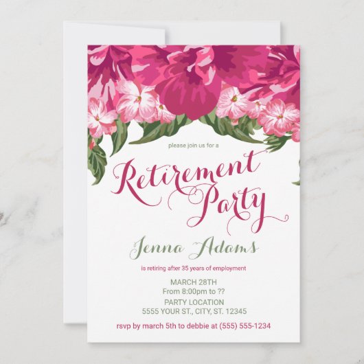 Flore tropicale, Invitations de partis de retraite (Devant)