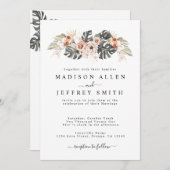 Flore tropicale & Palm Faire-part de mariage bohèm (Devant / Derrière)