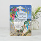 Flore tropicale Paradise Beach Scenery Invitation (Debout devant)