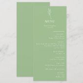 Flore végétale minimaliste | Menu Mariage (Devant / Derrière)