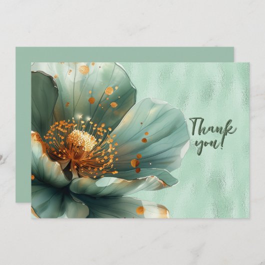 Flore verte agrandie sur Merci vert brillant (Devant / Derrière)