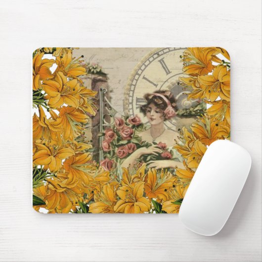 Flore Victorian Femme Pad Souris! Tapis de souris (Avec souris)