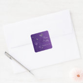 Flore violette et argentée avec Sticker à papillon (Enveloppe)
