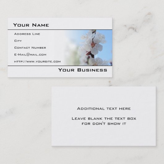 Floreal Elegant Carte de visite (Devant / Derrière)