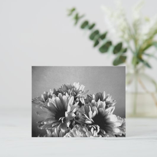 Floreal zwart-wit Briefkaart (Staand voorkant)