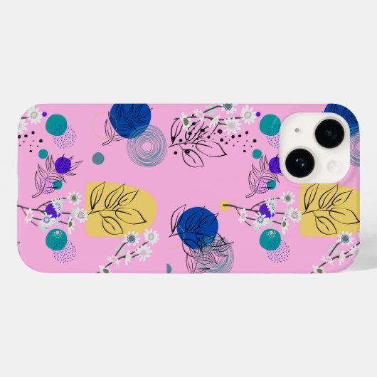 floreel abstract stijlvol roze Case-Mate iPhone case (Achterkant (horizontaal))