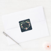 floreel hart met virtueel baby shower vierkante sticker (Envelop)