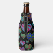  floreel hartpatroon aangepast monogram flesjeskoeler (Fles Achterkant)