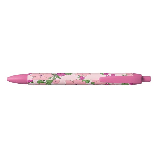 floreel in zacht roze en violet zwarte inkt pen (Achterkant)