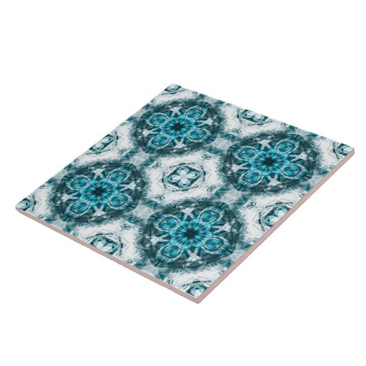 , floreel, pastelblauw, wit, lichtgrijs tegeltje (Zijkant)