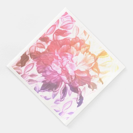 floreel patroon, liefde natuur, roze servet (Hoek)