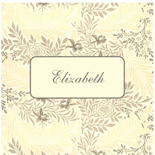  floreel patroon naam sticker (Voorkant)