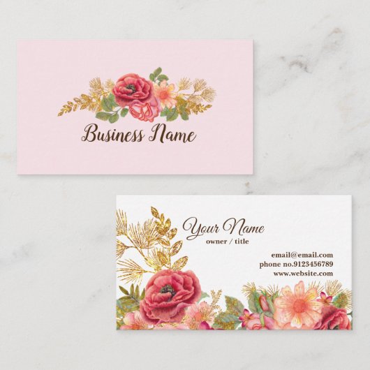 floreel, retro visitekaartje (Voorkant / Achterkant)