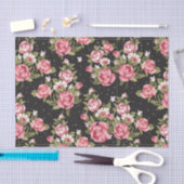 floreel, rozen, rood, zwart, achtergrond, grijs, r tissuepapier (Craft)