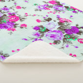  floreel weefsel, fragment van kleurrijke retro sherpa deken (3/4)