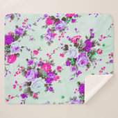  floreel weefsel, fragment van kleurrijke retro sherpa deken (Voorkant (horizontaal))