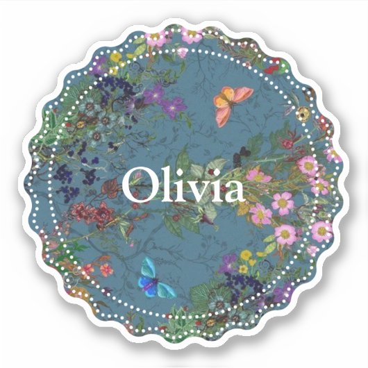 Florenblauw Sticker (Voorkant)