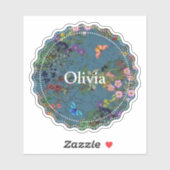 Florenblauw Sticker (Vel)