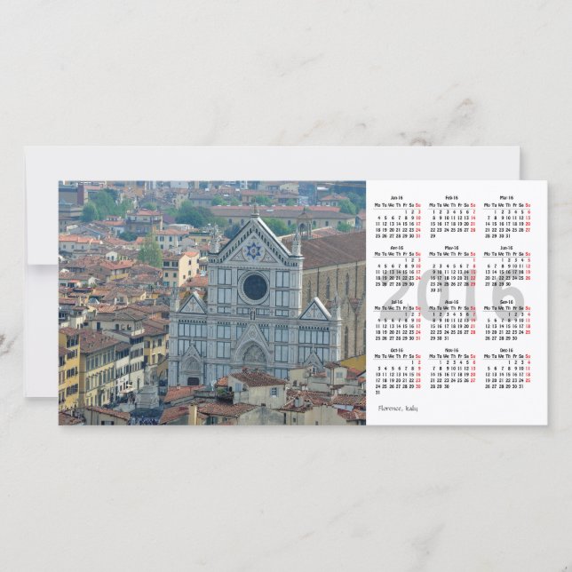 Florence 2016 Calendrier Carte photo (Devant)