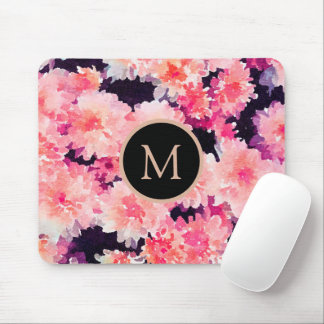 Florence abstracte monogram roze waterverf muismat