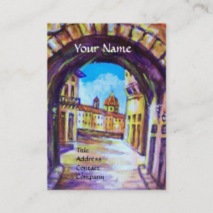 FLORENCE ANTIEK ALLEY UITZICHT CHURCH CESTELLO VISITEKAARTJE