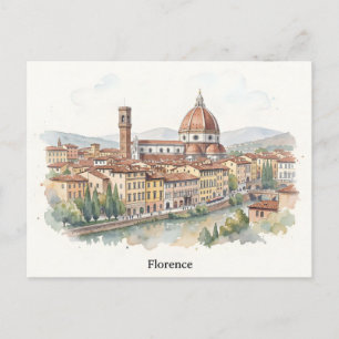 Florence aquarel kunst briefkaart