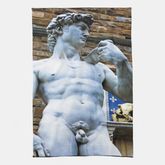 Florence beeld van David With Love Quote Theedoek (Verticaal)