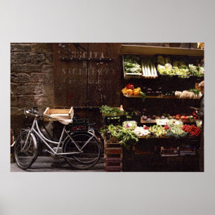 Florence Bike door Vegies Poster