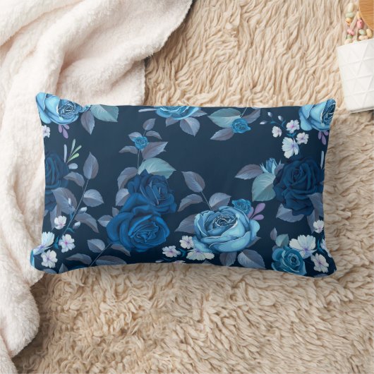 Florence  blauw roos kussen (Deken)