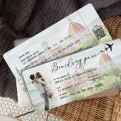 FLORENCE Boarding Pass Destination Wedding QR code Kaart