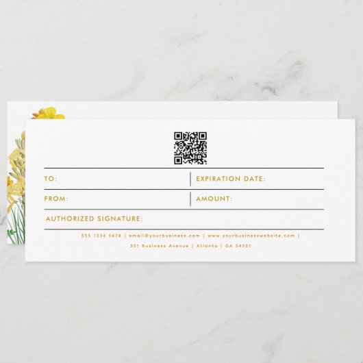 Florence Business Logo QR Code Cadeaubon (Voorkant / Achterkant)