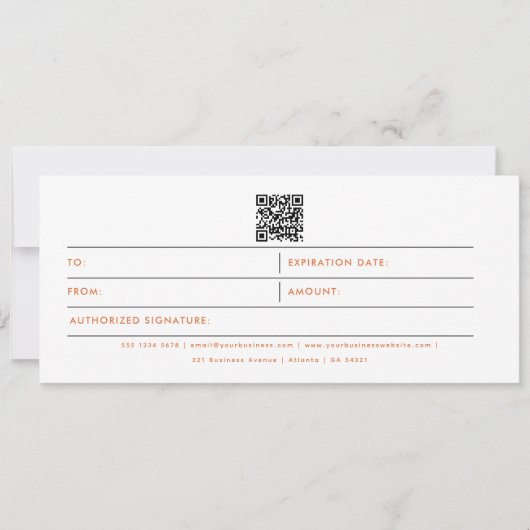 Florence Business Logo QR Code Cadeaubon (Voorkant)