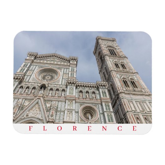 Florence Cathedraal en Campanile uitzicht magnet Magneet (Horizontaal)