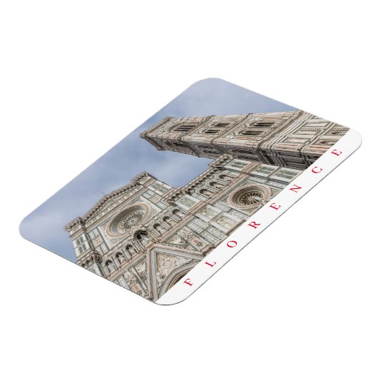 Florence Cathedraal en Campanile uitzicht magnet Magneet (Linkerzijde)