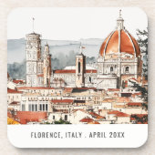 Florence Cathedral Italië Waterverf Italiaans reiz Bier Onderzetter (Voorkant)